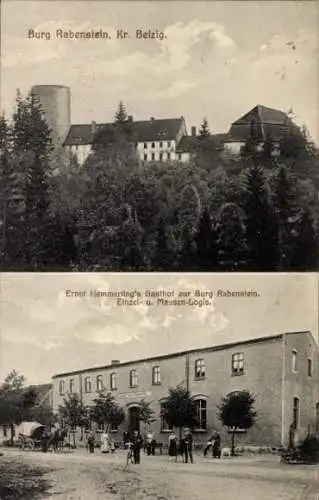 Ak Raben Rabenstein im Fläming, Burg Rabenstein, Ernst Hemmerling´s Gasthof