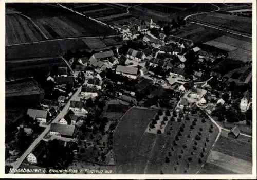 Ak Moosbeuren Oberstadion in Oberschwaben, Fliegeraufnahme