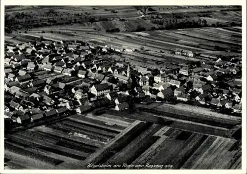 Ak Hügelsheim am Rhein, Fliegeraufnahme