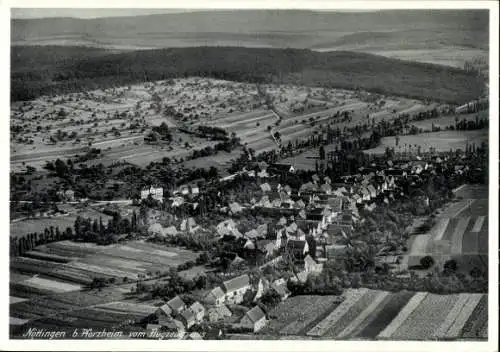 Ak Nöttingen bei Pforzheim, Fliegeraufnahme