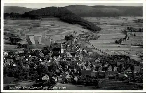 Ak Weilbach im Odenwald Unterfranken Bayern, Fliegeraufnahme