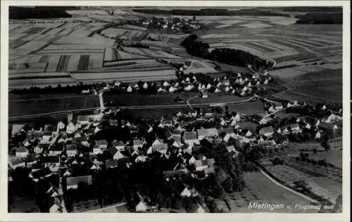 Ak Mietingen Oberschwaben, Fliegeraufnahme