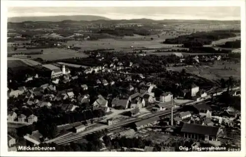 Ak Meckenbeuren in Oberschwaben Württemberg, Fliegeraufnahme