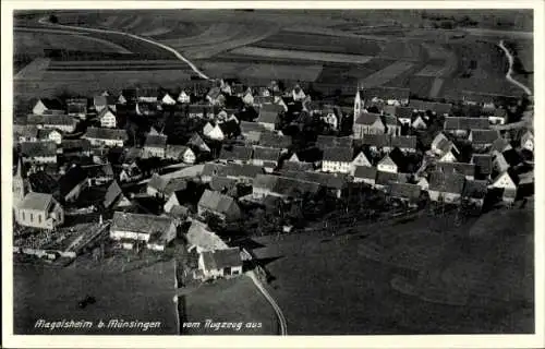 Ak Magolsheim Münsingen in Württemberg, Fliegeraufnahme