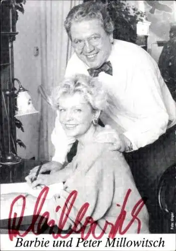 Ak Schauspieler Peter und Barbie Millowitsch, Portrait, Autogramm