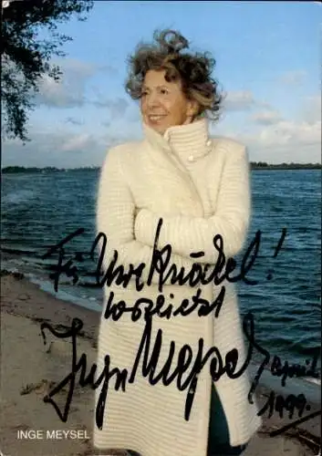 Ak Schauspielerin Inge Meysel, Portrait, Autogramm