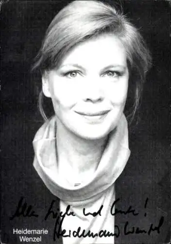 Ak Schauspielerin Heidemarie Wenzel, Portrait, Autogramm