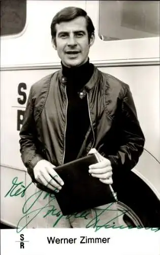 Ak Fernsehmoderator Werner Zimmer, Portrait, Autogramm