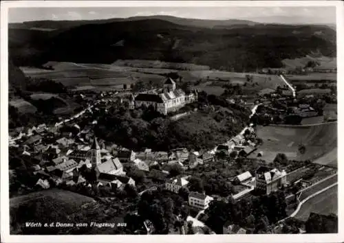 Ak Wörth am Rhein, Fliegeraufnahme