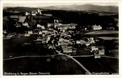 Ak Kirchberg vorm Wald Tiefenbach bei Passau Niederbayern, Fliegeraufnahme