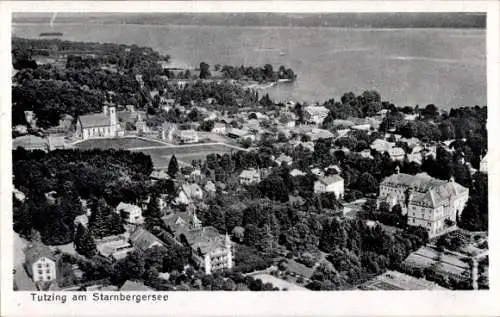 Ak Tutzing am Starnberger See Oberbayern, Fliegeraufnahme