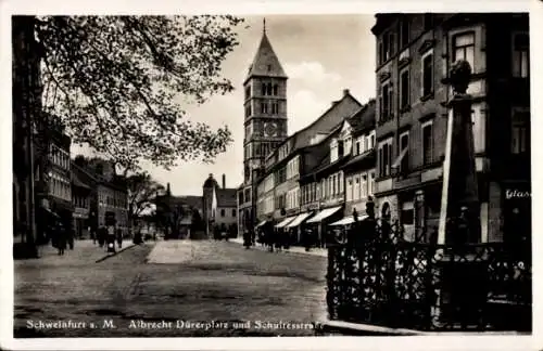 Ak Schweinfurt in Unterfranken Bayern, Albrecht-Dürerplatz, Schultesstraße