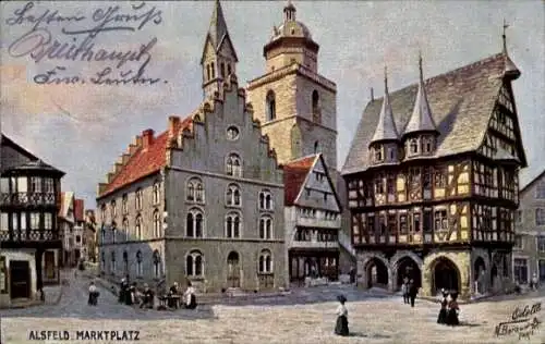 Künstler Ak Beraud, N., Alsfeld in Hessen, Marktplatz