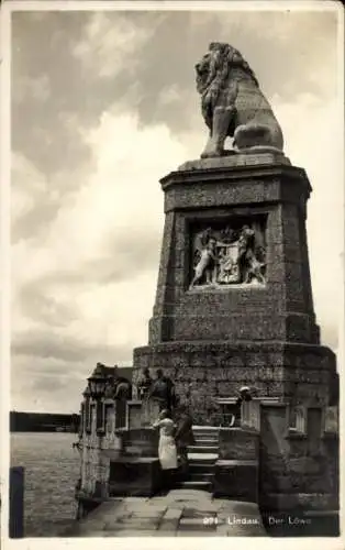 Ak Lindau am Bodensee Schwaben, Löwendenkmal