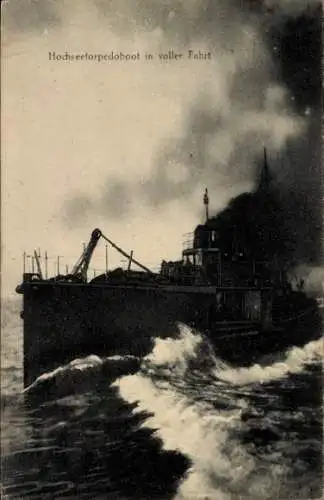 Ak Deutsches Kriegsschiff, Hochseetorpedoboot, Kaiserliche Marine