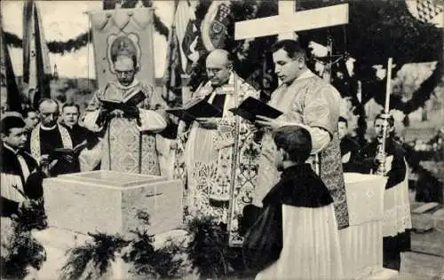 Ak Wrocław Breslau Schlesien, Grundsteinlegung zur St. Carolus-Kirche, Festmesse 1911