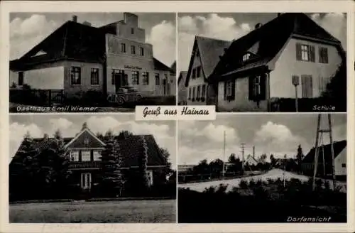 Ak Wyssokoje Schilleningken Hainau Ostpreußen, Gasthaus Emil Wiemer, Schule, Straßenpartie