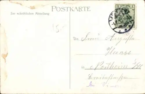 Litho Bad Arolsen in Hessen, Kirche, Gesamtansicht, Neues Schloss