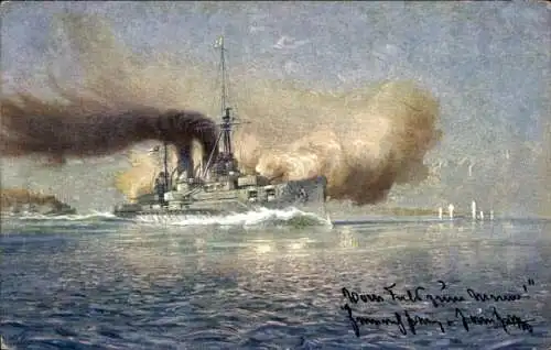 Ak Deutsches Kriegsschiff, S.M.S. Blücher, Großer Kreuzer, Kaiserliche Marine