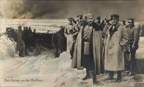 Ak Kaiser Wilhelm II., Kaiser an der Ostfront, Hindenburg