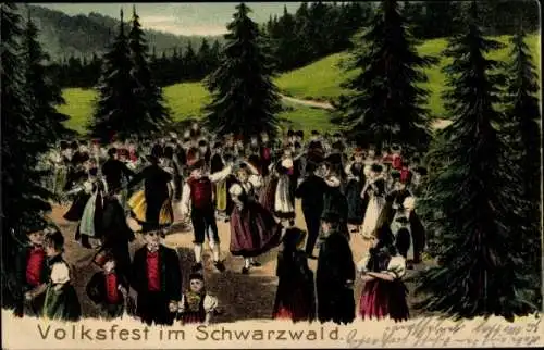 Ak Volksfest im Schwarzwald, Volkstrachten