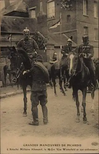 Ak Große Manöver der Picardie, der deutsche Militärattaché, Major von Winterfeld