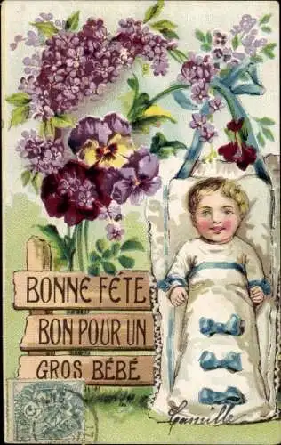 Ak Bonne Fête bon pour un gros Bébé, Glückwunsch Geburt