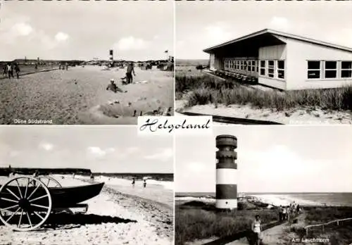 Ak Helgoland in Schleswig Holstein, Düne Südstrand, Leuchtturm, Nordstrand