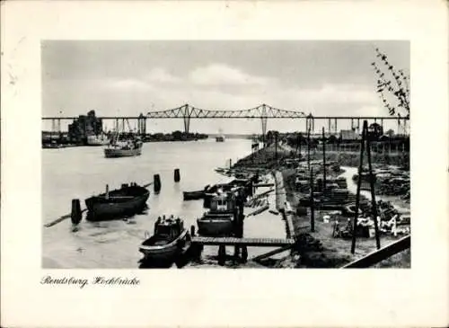 Ak Rendsburg in Schleswig Holstein, Hochbrücke