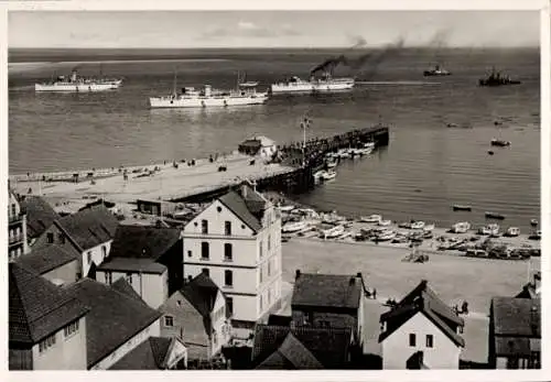 Ak Nordseeinsel Helgoland, Hapag-Seebäderdampfer, Panorama