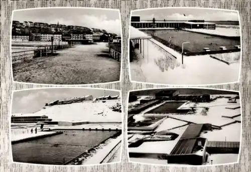 Ak Nordseeinsel Helgoland, Warmwasserschwimmbad, Winter