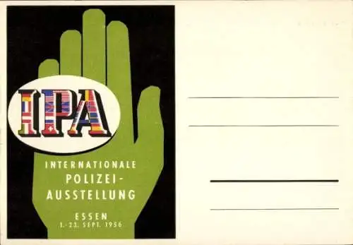 Ak Essen im Ruhrgebiet Nordrhein Westfalen, IPA, Internationale Polizei Ausstellung 1956