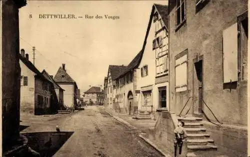 Ak Dettwiller Dettweiler Elsass Bas Rhin, Rue des Vosges