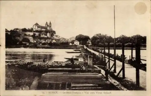 Ak Vieux Brisach Breisach am Oberrhein, Le Rhin Francais, vue vers Vieux Brisach