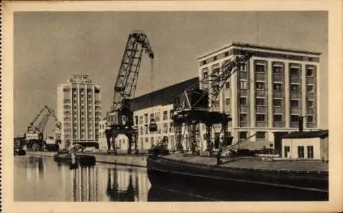 Ak Strasbourg Straßburg Elsass Bas Rhin, Bassin d'Austerlitz, Port