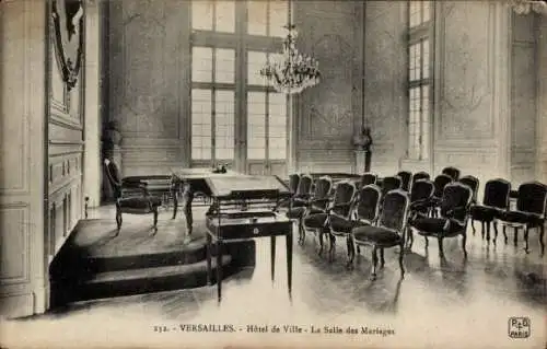 Ak Versailles Yvelines, Rathaus, Hochzeitssaal