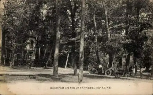 Ak Verneuil sur Seine Yvelines, Restaurant Puissant des Bois, Wald