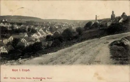 Ak Geyer im Erzgebirge Sachsen, Totalansicht