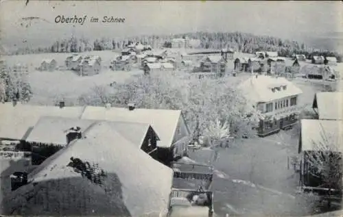 Ak Oberhof im Thüringer Wald, Totalansicht, Winter