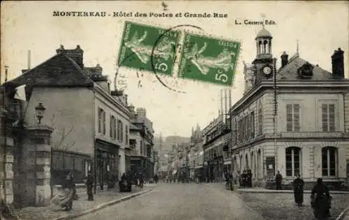 Ak Montereau Seine et Marne, Hotel des Postes, Grande-Rue