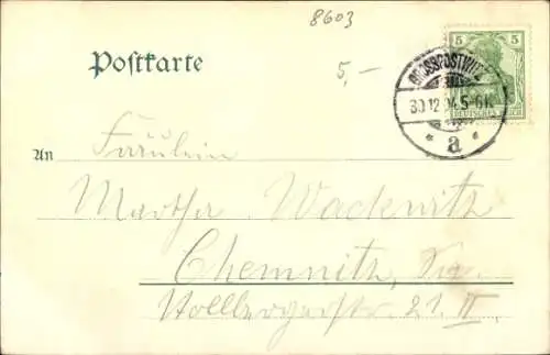 Ak Großpostwitz in Sachsen, Panorama, Kirche