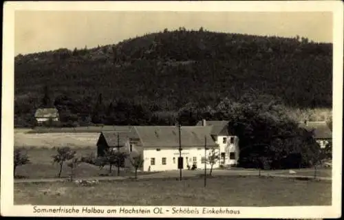 Ak Halbau Cunewalde in der Oberlausitz, Schöbels Einkehrhaus