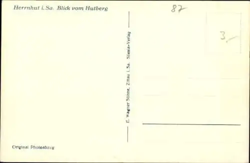 Ak Herrnhut in der Oberlausitz Sachsen, Gesamtansicht, Blick vom Hutberg