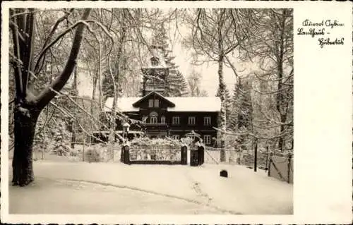 Ak Oybin in der Oberlausitz, Landhaus Hubertus, Winter