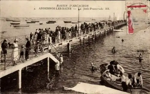 Ak Andernos les Bains Gironde, La Jetee-Promenade