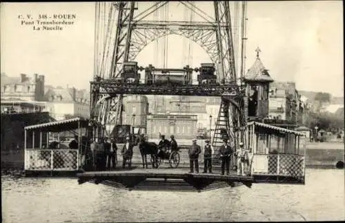 Ak Rouen Seine Maritime, Pont Transbordeur, La Nacelle