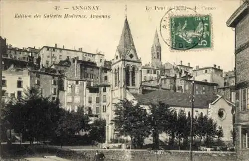 Ak Annonay Ardeche, Brücke, Kirche von Cance