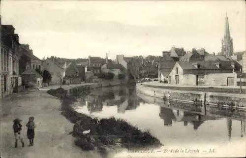 Ak Harfleur Seine-Maritime, Ufer der Lezarde