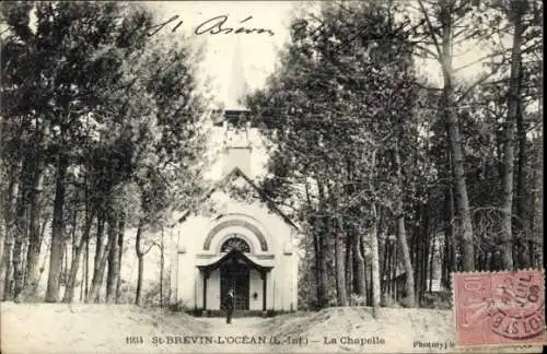 Ak Saint Brevin les Pins Loire Atlantique, Kapelle, Wald