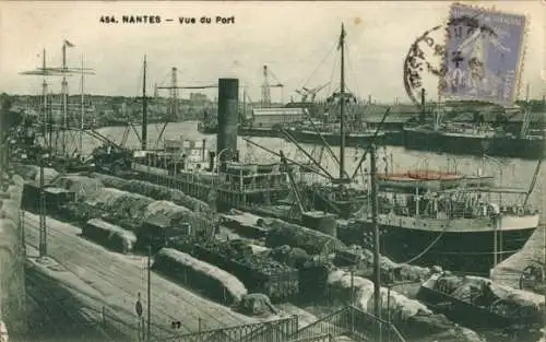 Ak Nantes Loire Atlantique, Blick auf den Hafen